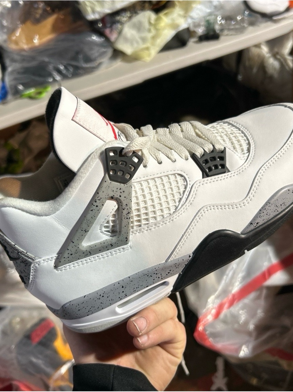 Nike White Cements White and Black Athletic Shoe Interior